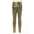 thumbnail image 3 of iiniim Girls Boys Mermaid Leggings Shiny Metallic Fish Scale Skinny Tights Yoga Dance Pants 2-12 Gold 2-3, 3 of 7