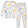 thumbnail image 2 of FORMRS Long Sleeve Top and Pants Pajama Set for Niños 2-Piece Sleepwear, Sizes 18M-8Y, Purple Easter Eggs, 2 of 6