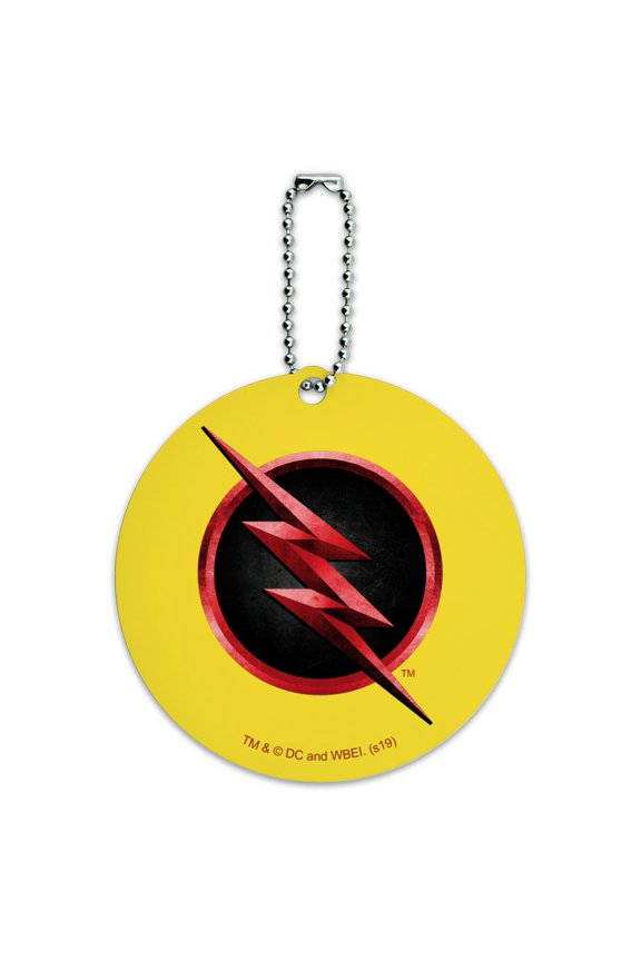 The Flash TV Series Reverse Flash Logo Round Luggage ID Tag Card Suitcase Carry-On