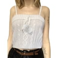 thumbnail image 3 of Women Y2k Cut Out Knit Camis Spaghetti Strap Crop Top Slim Fit Backless Camisole Mini Vest Harajuku Streetwear White, 3 of 6