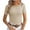 Khaki, variant on Fesfesfes Tshirt for Women Fashion Women's Fashion Solid Round Neck Short Sleeves Casual T-Shirt Top Womens Short Sleeve Shirts L(US:8)