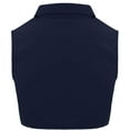 thumbnail image 2 of Alvivi Men's Detachable Fake Collar Botton Down Half Shirts Solid Casual T-Shirt Lapel Blouse Top Navy Blue XL, 2 of 7