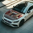 thumbnail image 3 of Uorisanigo Car Hood Cover Windproof Polyester Funny Giraffe Driving Print Auto Hood Cover Elastic Car Bonnet Banner for Cars Hoods Decoration and Protection Covers, 3 of 7