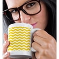 thumbnail image 2 of 3drose, Yellow and White Chevron Zig Zag Pattern - Modern Contemporary Zigzag Stripes - Trendy Zig Zags, 15oz Mug, 2 of 6
