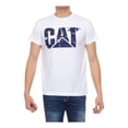 thumbnail image 1 of Playera Cat Hombre Blanco Azul Camo Logo Casual blanco S, 1 of 4