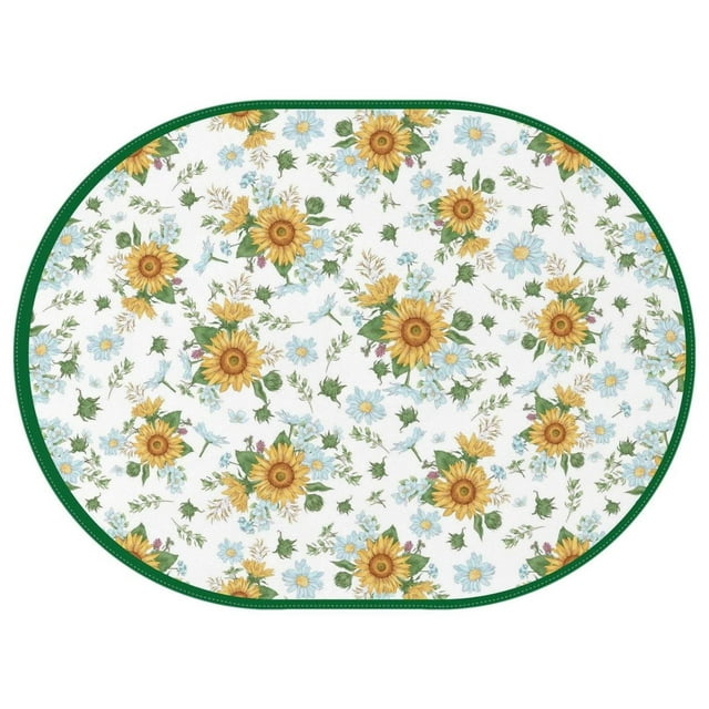 Oval Table Cloth Sunflower Farmhouse,Wrinkle Free Table Cover with Polyester,Waterproof Reusable Tablecloth for Home Decor Summer Spring Picnic Dining Holiday (Oval,54x72inch)