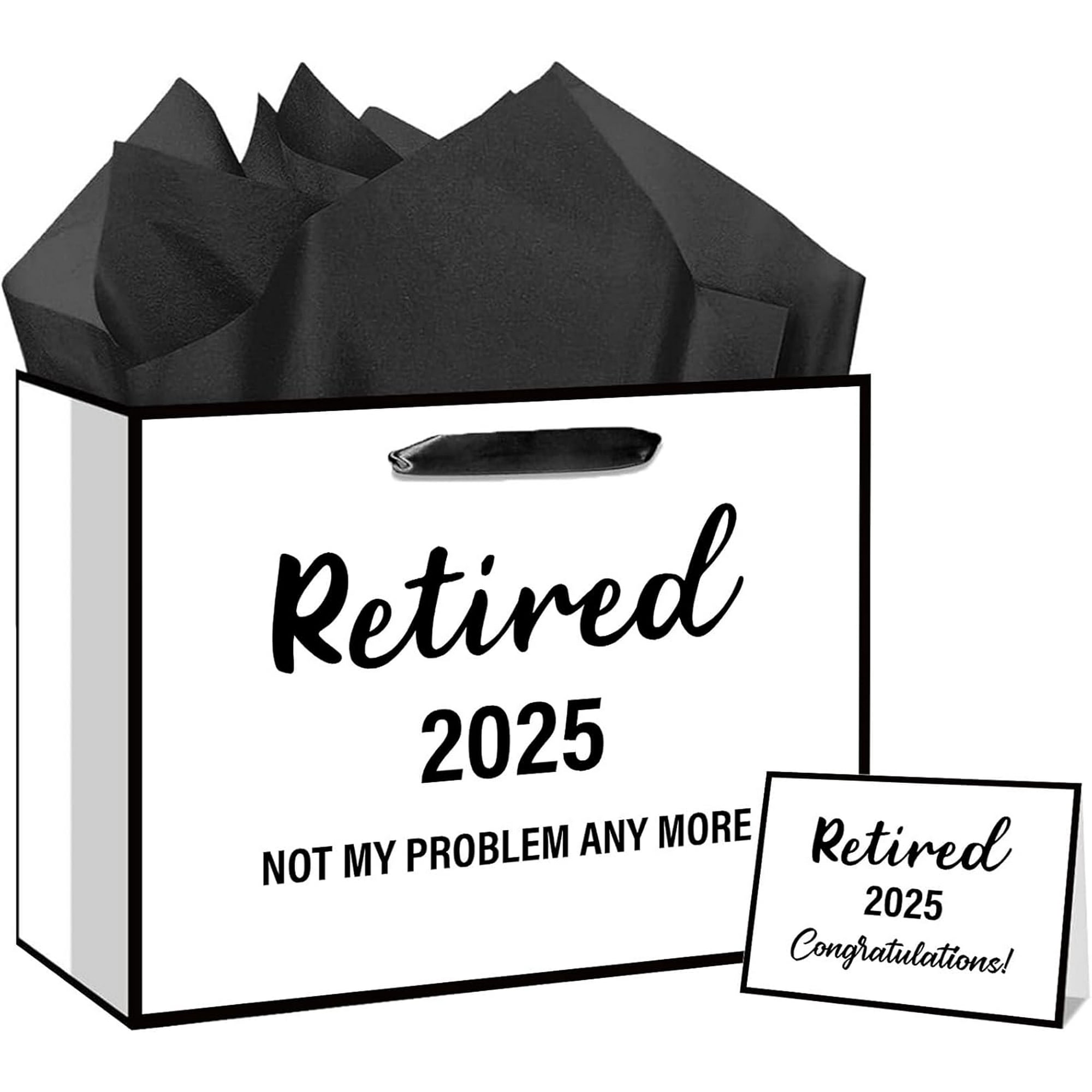 shiyou-2025 Retirement Gift Bag with Tissue Paper and Greeting