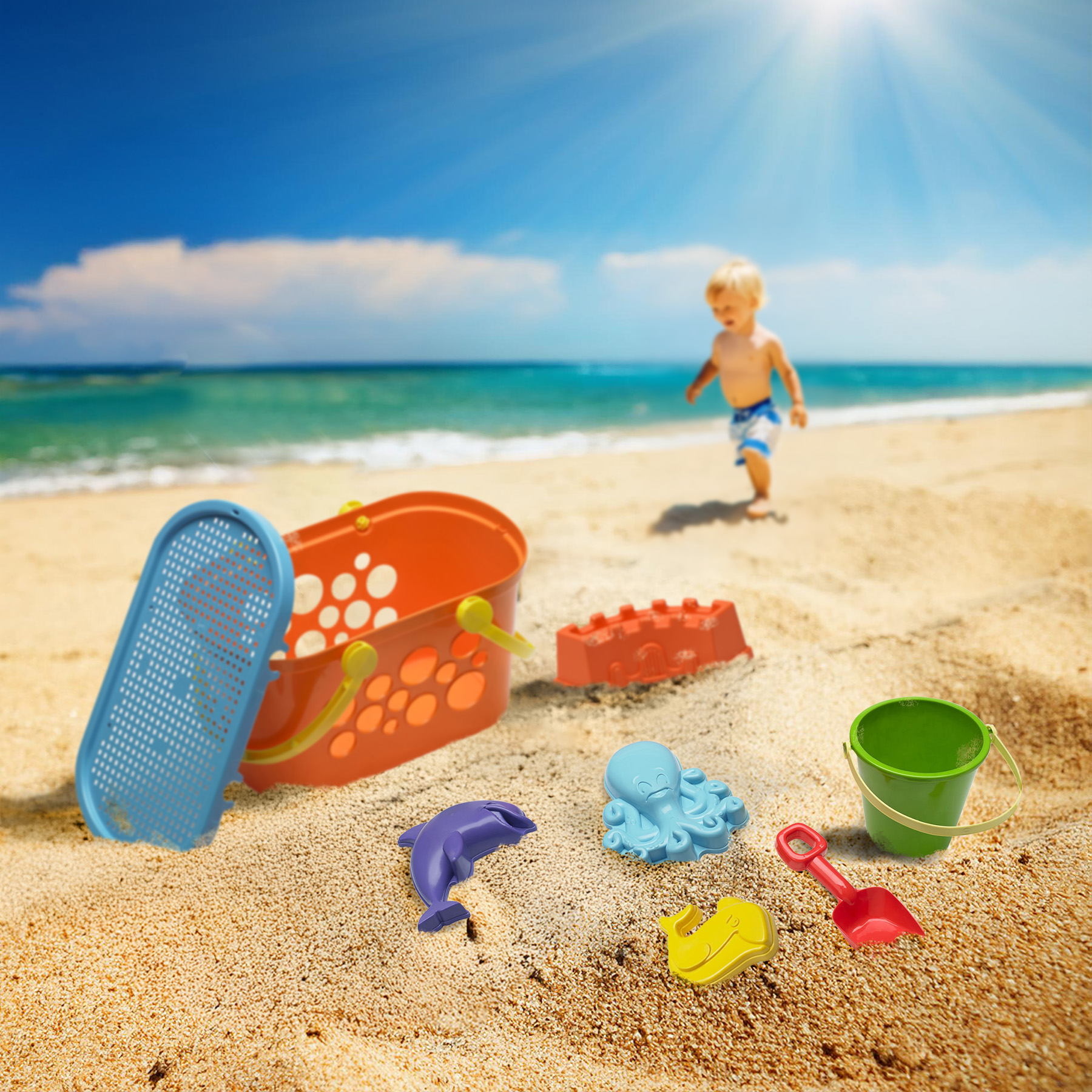 8PC Beach Basket Set
