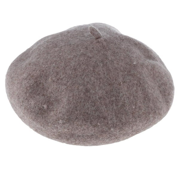 Sombrero Mujeres Gorro De Invierno De Gorrita Tejida Del Color Sólido Del Francés Gris cro BLESIY Boina de mujer