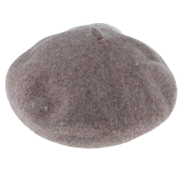 Gorro de fieltro de lana para mujer Colco Boina de mujer Gris claro