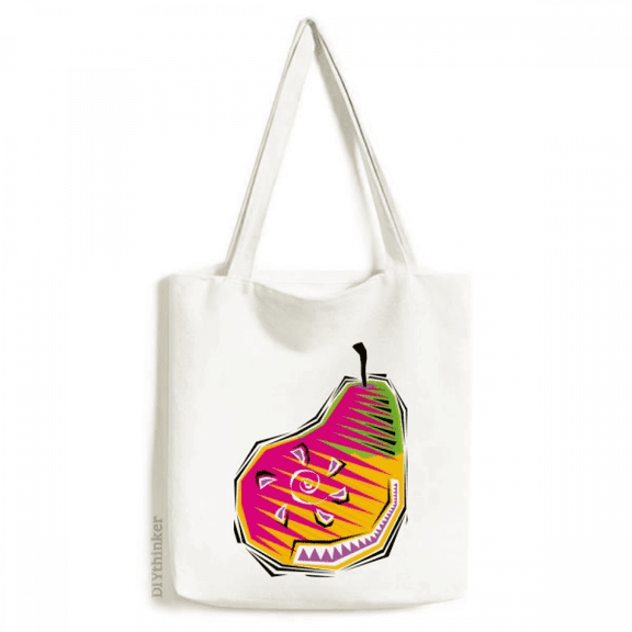 Food Pear Mexicon Culture Element Illustration Tote Canvas Bag Shopping Satchel Casual Handbag