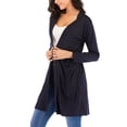 thumbnail image 3 of SHCKE Women's Long Sleeve Cardigans Casual Open Front Cardigan Shirt Lightweight Breathable Kimono Cardigans with Pockets Navy, 3 of 7