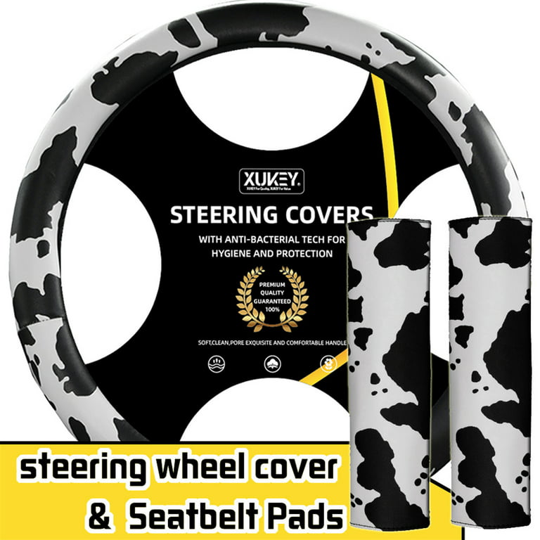 Kaufe Universal Anti Slip Steering Wheel Protector Fluff Plush Cow Steering  Wheel Cover Handlebar Cover