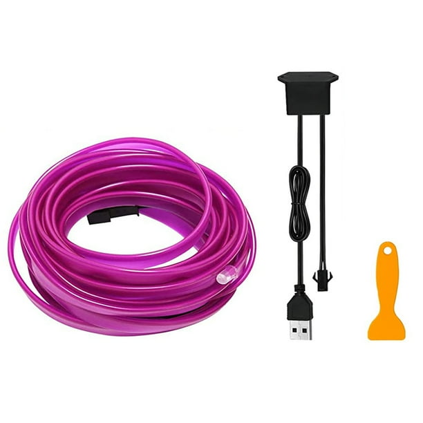 Riwesomey Luz de tira automotriz LED 5V Interfaz USB universal a prueba de agua Jardín Escenario Festival Atmósfera Lámpara Púrpura Type3 NO3 Riwesomey VI015317-03B