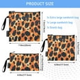 thumbnail image 3 of Haosy 3 Pack Reusable Ziploc Bags BPA Free Healthy Food Storage Bag Leakproof Sandwich Snack Freezer Bags Orange Black Spots, 3 of 7