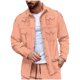 thumbnail image 2 of pstuiky camisetas de manga larga para hombre, Chaqueta tipo cárdigan de manga larga con solapa y botones, color liso, para hombre, con múltiples bolsillos top de hombre s, 2 of 6