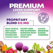 Gentle Liver Cleanse Detox & Repair Formula - Advanced Liver Support Supplement with Silymarin Milk Thistle, Dandelion Root, Artichoke Extract, Turmeric, Choline, Beetroot - 60 Veggie Capsules