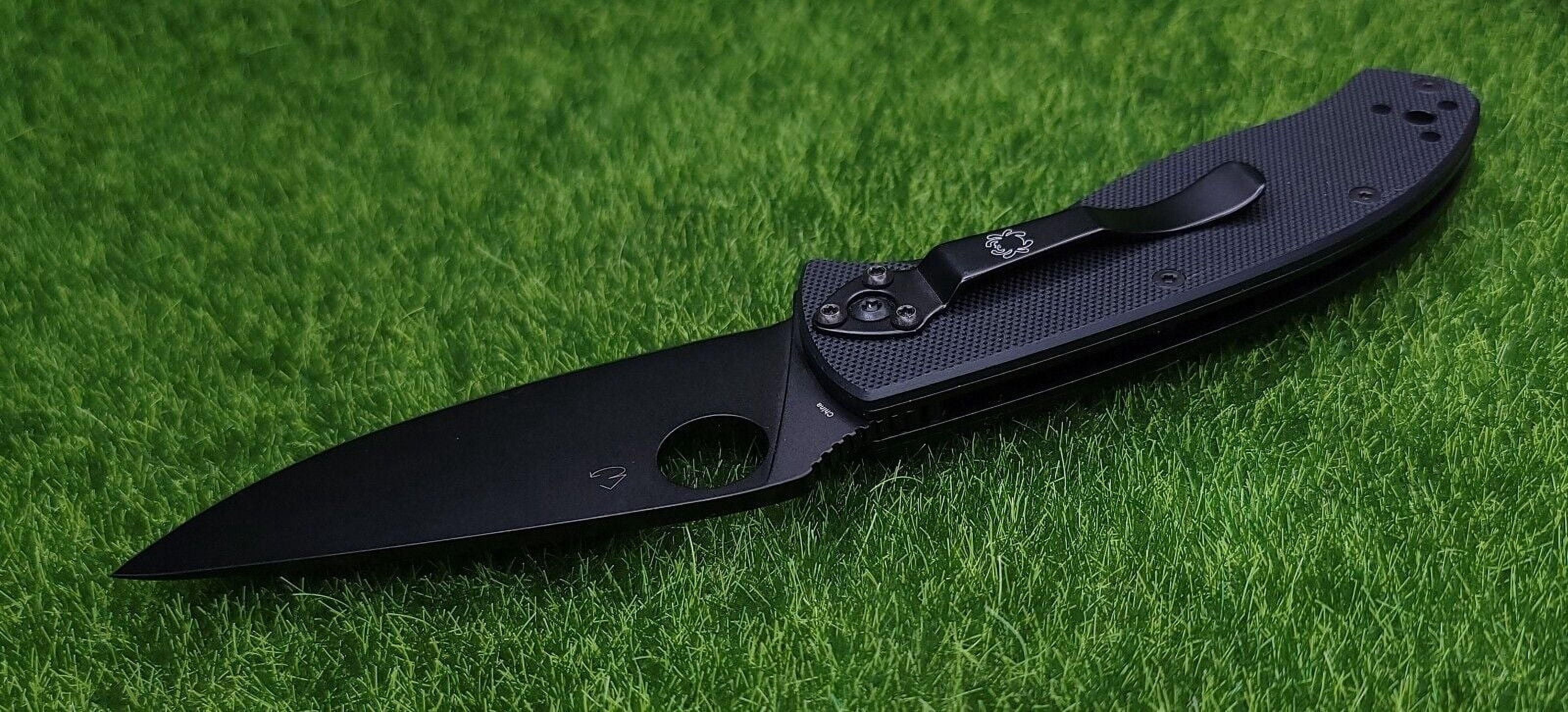 Spyderco Tenacious G-10 Pocket Folding Knife 3.4" Plain Black Blade - C122GBBKP