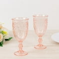 thumbnail image 2 of Efavormart 24-Pack Plastic Vintage Goblets – 10oz Transparent Blush Retro Embossed Wine Glasses, Elegant Water & Juice Cups - 7" Tall, 2 of 4