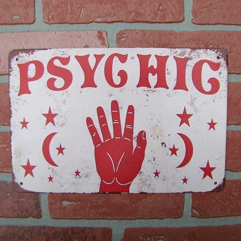 Vintage Metal Psychic Hand Palm Reading Wall Sign Tin Plaque Witchy Room Decor Vintage Metal Psychic Hand Palm Reading Wall Sign Tin Plaque Witchy Room Decor