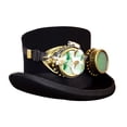 thumbnail image 1 of Alto negro Steampunk Sombrero con gafas Disfraz de de Halloween Acceeeory L Yuyangstore sombrero steampunk, 1 of 8