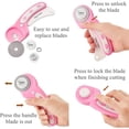 thumbnail image 2 of 45mm Rotary Cutter with 5pcs Extra Blades,Ergonomic Handle Rolling Cutter with Safety Lock for Fabric,Leather,Crafting,Sewing,Quilting,Fabric Rotary Cutter Perfect for Left & Right Hand(Pink), 2 of 6