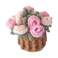 thumbnail image 1 of Posavasos de flores de ganchillo, posavasos de rosas hecho a mano, flores en maceta, ramo de rosas decorativo, posavasos con cesta, regalo para familiares y amigos amantes de las flores., 1 of 8