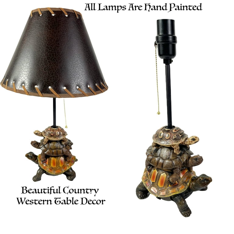 Urbalabs Turtle Stack Cowboy Hunter, Turtle Accent Table Lamps