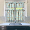 thumbnail image 3 of Pioneer Kitchen Curtains and Valance Set 36 Inch Tier Small Roses 3 Pieces Set Dining Room Small Curtain Drapes Cafe Curtains Valance for Home Decor Rod Pocket, 3 of 6