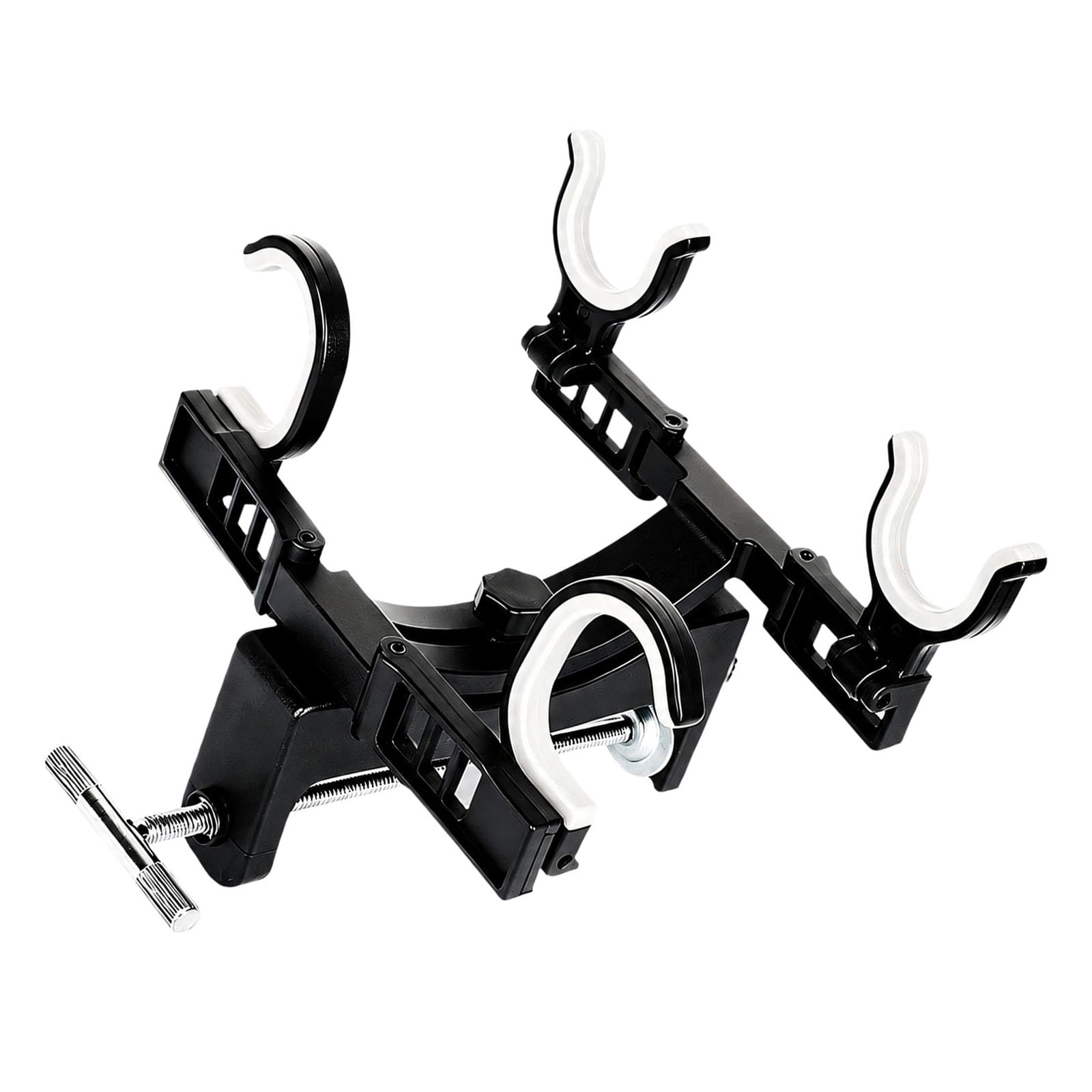 Railing Mount Fishing Rod Holder for Boat Sides Clamp On Molded Support with Screw Handle Tidy Placement During Drift Outings Aboard