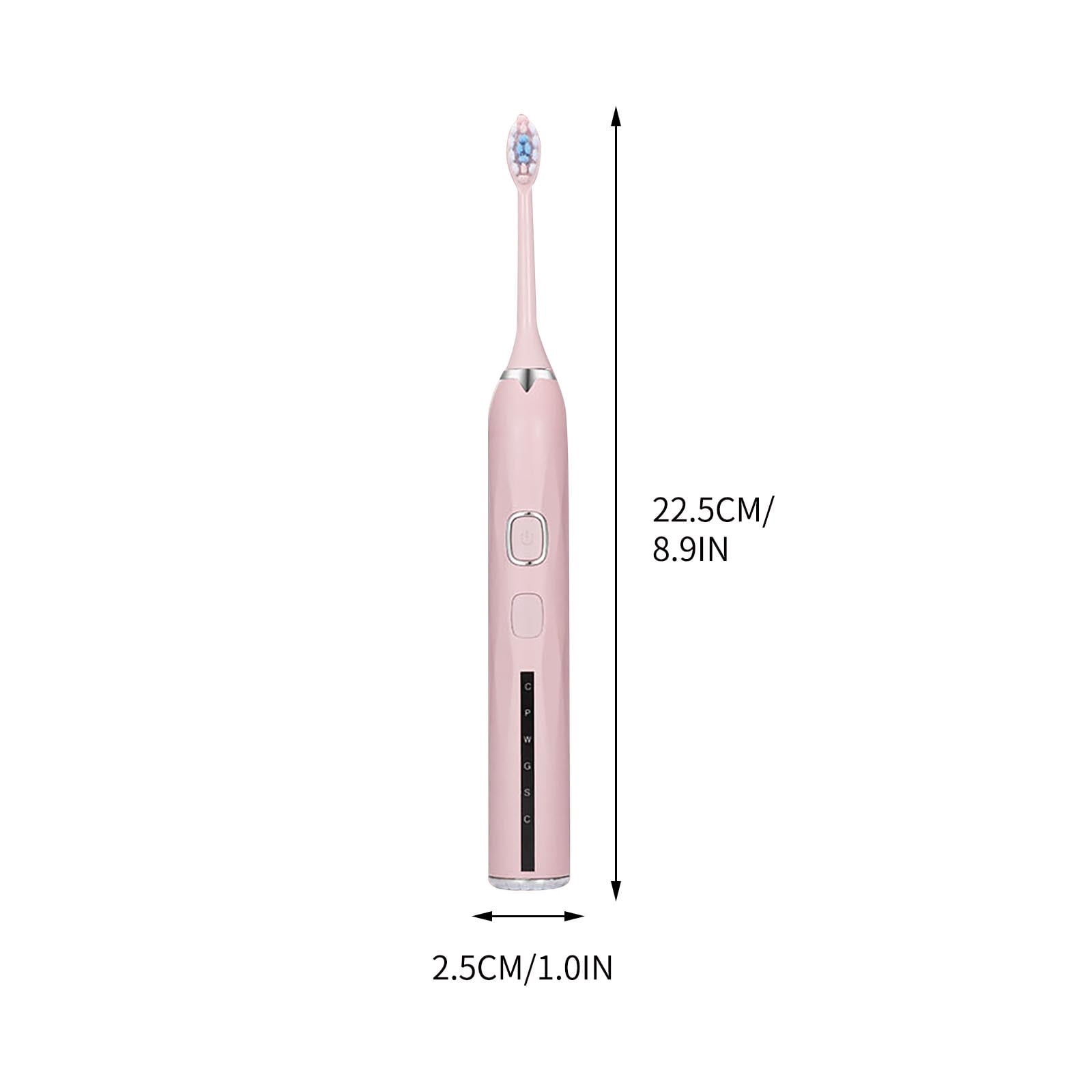 Electric Toothbrush 15 Speed Settings Ultrasonic Cleaning Soft Bristles Rechargeable Automatic Smart Brush with 6 Replacement Heads for Adult Home Dental Care
