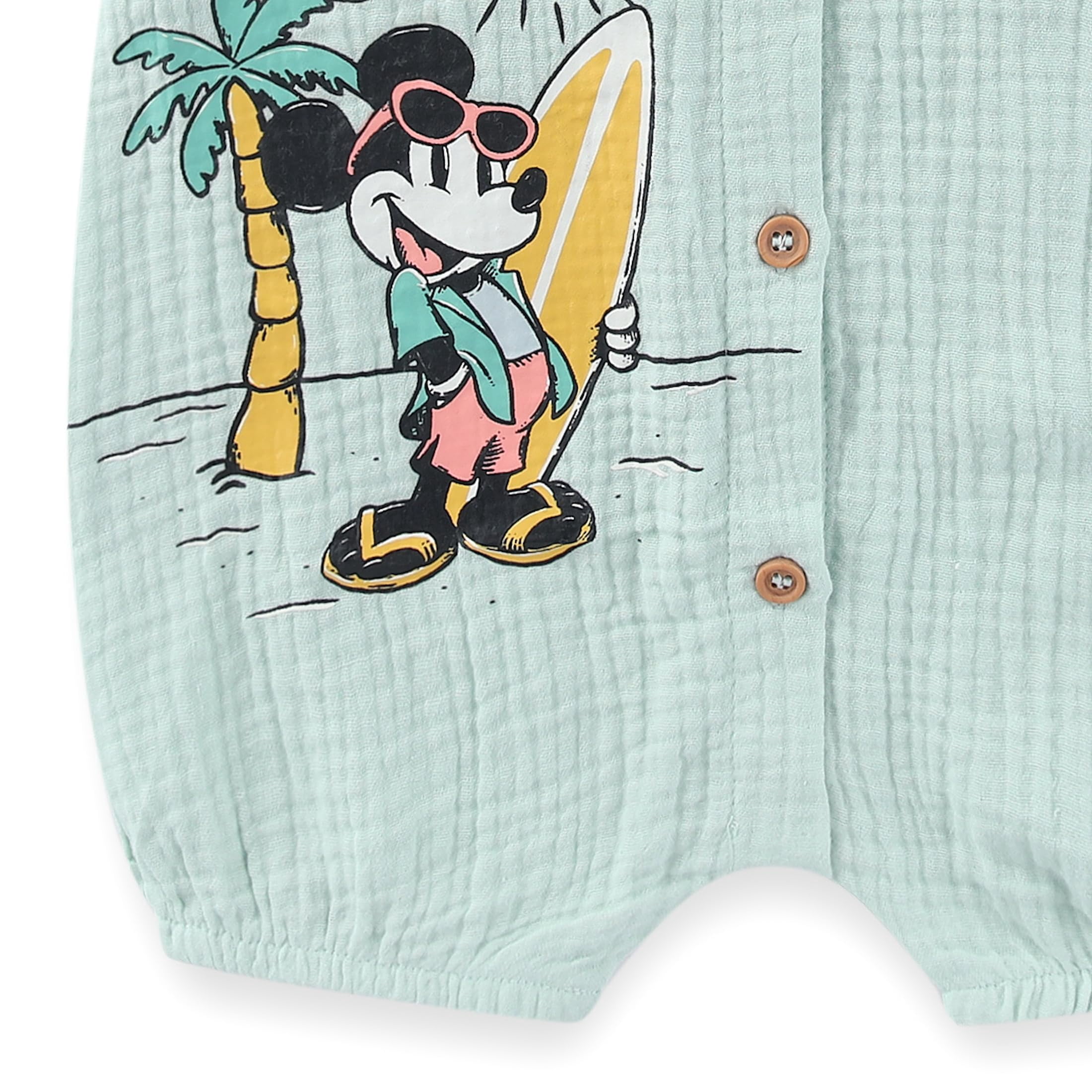 Disney Mickey Mouse Gauze Romper with Bucket Hat (Baby Boys), 2 Piece Set, Sizes 6M-24M
