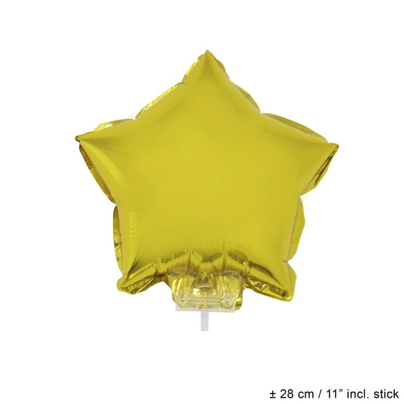 Balloon-Foil-Star on Stick 11"x11"-Gld