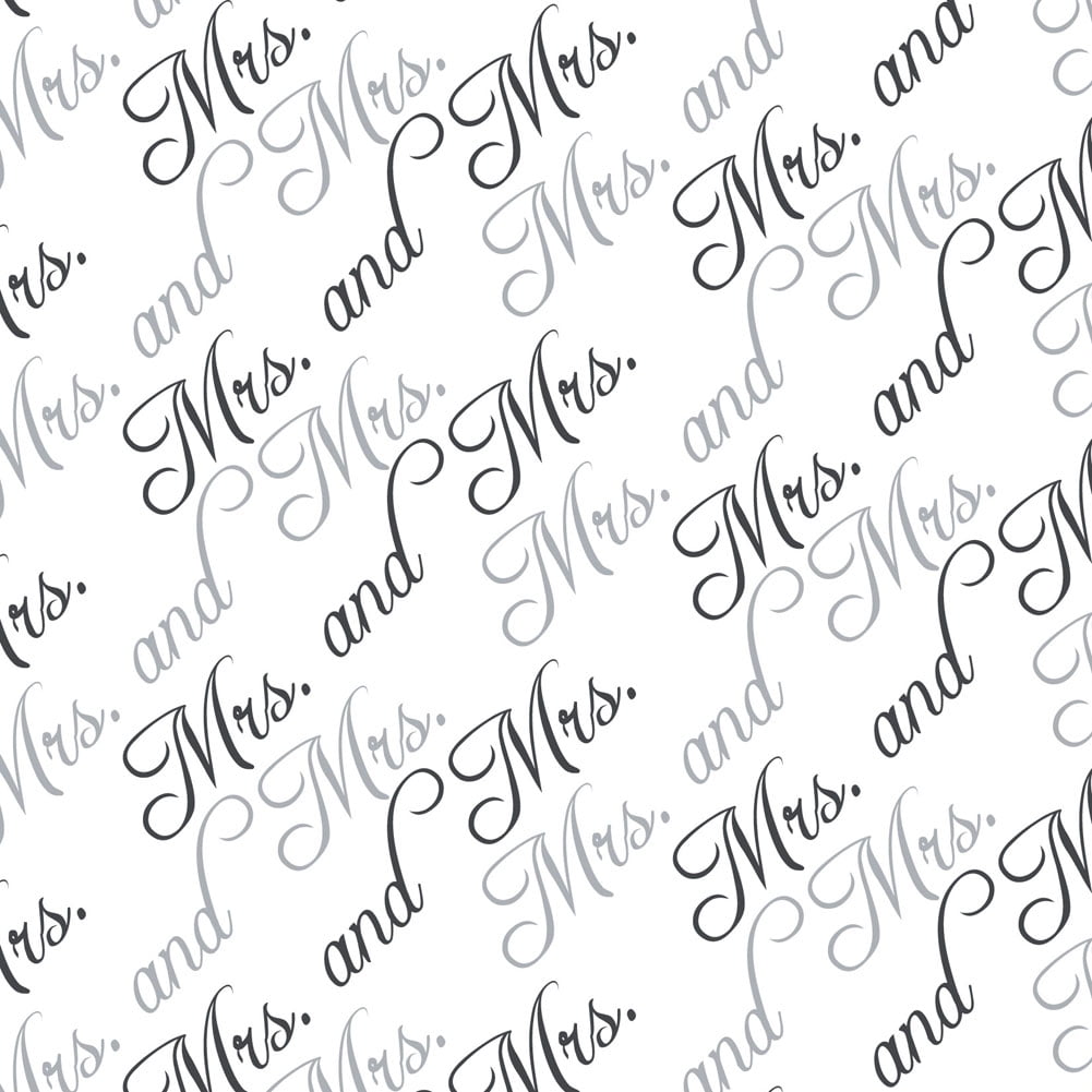Mr and Mrs Wedding Gift Wrapping Paper, Just Married Gift Wrap Custom