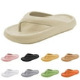 thumbnail image 2 of GPOECD Women's Flip Flop Sandals Non Soft Sole Summer Casual Outdoor Bathroom Slippers Comfortable Thick Soled Couples Wear Beige,7, 2 of 7