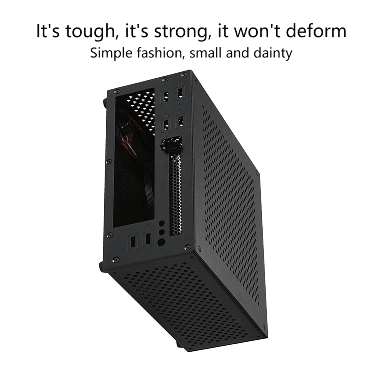 Mini Compute Case for ITX Compute HTPC Host for Case ITX Small Chassis All Aluminum,1 * Compute Case,Black