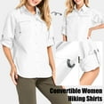 thumbnail image 3 of FEN AI Long Sleeve Work Shirts Women White Button Shirt Quick Dry Sun Protection Tops for Hiking Fishing Safari, 3 of 8
