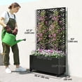 thumbnail image 3 of Outsunny Metal Planter Box with Trellis, 63" Leaf Cut-Out Privacy Planter, 3 of 10
