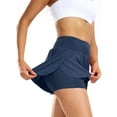thumbnail image 5 of Cadmus 2 in 1 Women's Spandex Athletic Shorts Gym Yoga Shorts Pockets ,1 Pack,Navy,S, 5 of 5