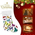 thumbnail image 3 of Coolnut Christmas Stockings Family Holiday Party Personalized Gift Colorful Butterfly Christmas Stockings Christmas Decorations Mantel Decor, 17.71"x12.20" 1PCS, 3 of 7