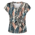 thumbnail image 3 of Active Tops Women Graphic Print Crewneck Tee for Everyday Wear with Comfortable Fit and Stylish Floral Pattern Top for Women Gold 3XL, 3 of 3