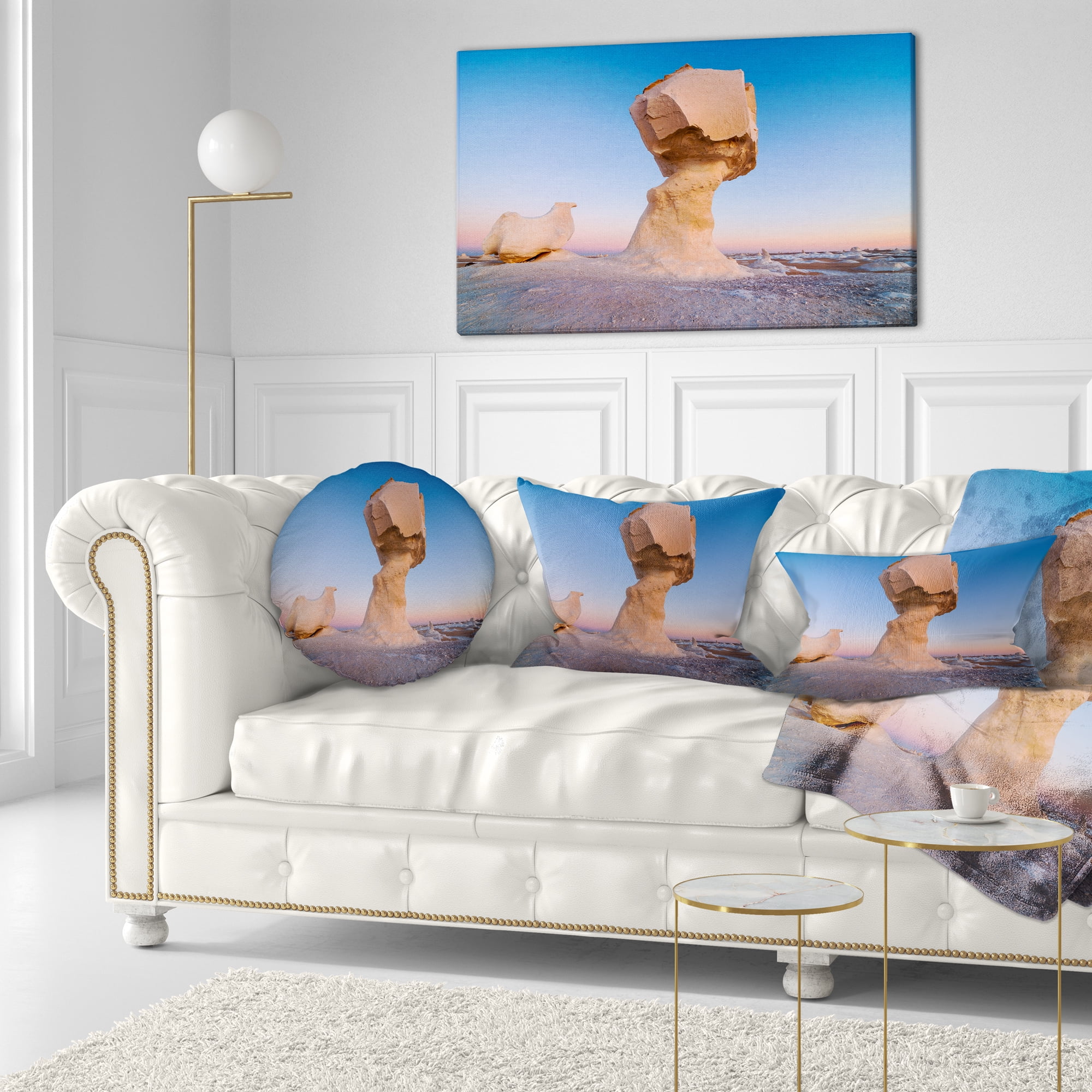 Designart Wind Eroded Rock Formation - Landscape Photo Throw Pillow - 12x20