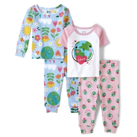 

The Children s Place And Toddler Girl Short Sleeve Top and Pants 100% Cotton 2 Piece Pajama Sets Baby-Girls Lt Bubblegum 2 Pack 18-24 Months