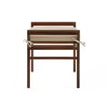 thumbnail image 4 of Noble House Claudia Rustic Acacia Wood Bench with Cushion, Mahogany and Cream, 4 of 13