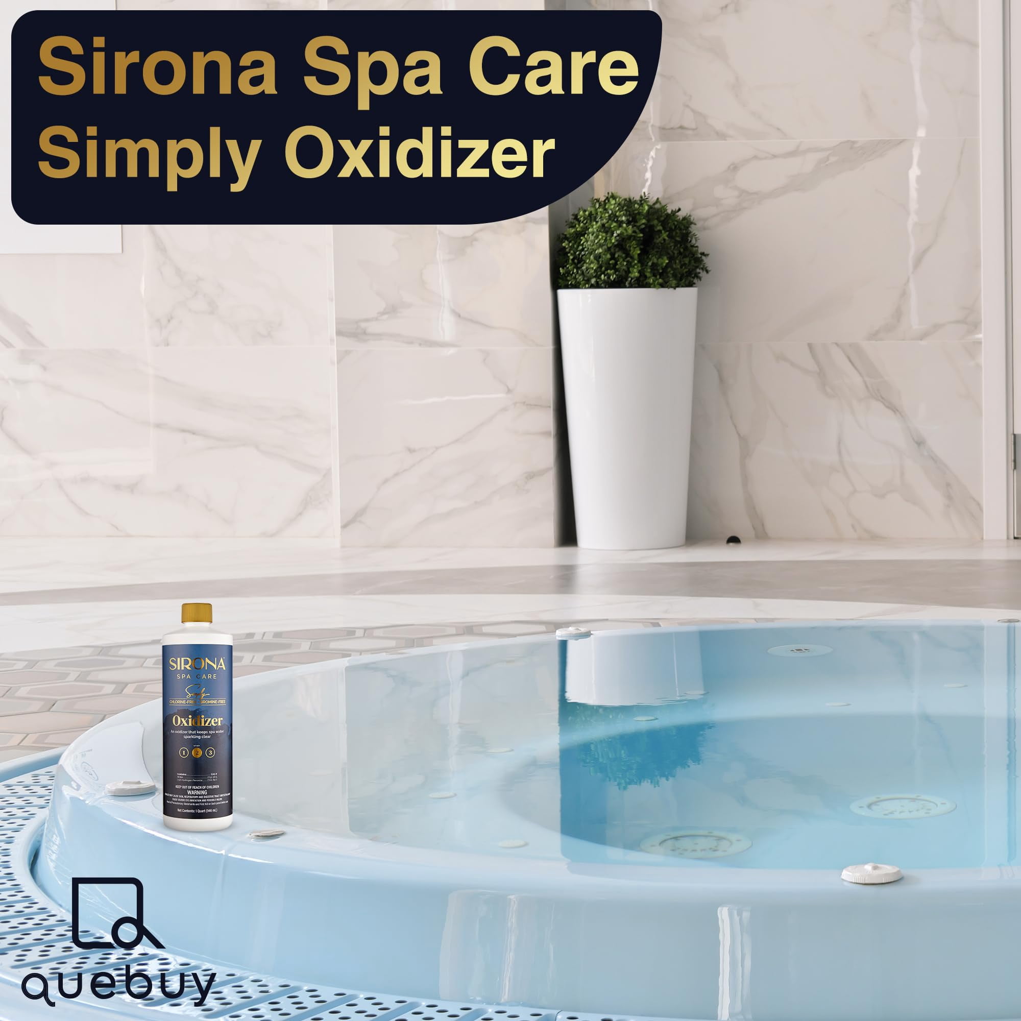Sirona Spa Care Simply Oxidizer 1 Qt - Chlorine-Free & Bromine-Free + QueBuy Pool Log Book