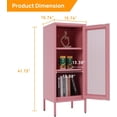 thumbnail image 3 of ALBAD Compact Metal Nightstand with Lockable Cabinet and Open Shelf, Modern Bedside Table, Versatile Side Table for Bedroom, Living Room, or Office (Black, 26" H-Lockable Door), 3 of 15