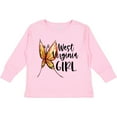 thumbnail image 3 of Inktastic West Virginia Girl- Butterfly Girls Long Sleeve Toddler T-Shirt, 3 of 5