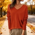 thumbnail image 5 of Only Moment Orange Oversized Sweaters for Women Crew Neck Casual Knit Long Sleeve Tops Lightweight Pullover Clothes Fall Fashion Outfits 2026 S, 5 of 9
