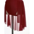 thumbnail image 5 of LiiYii Lyrical Dance Dress for Girls Ballet Dance Bodysuit with Wrap Skirt Figure Skating Gymnastic Burgundy 12, 5 of 7