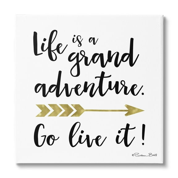 Stupell Industries Life is a Grand Adventure Boho Inspirational Sign,24 x 24, Design by Sn Ball